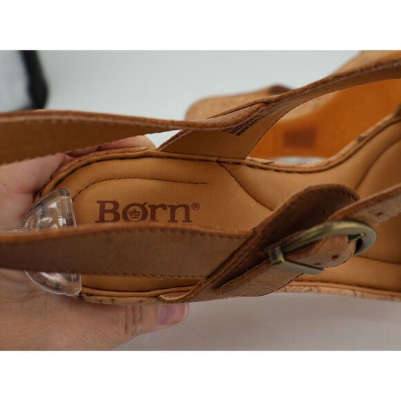 Born Lenore Platform Wedge Sandals Womens Size 10 M Brown Leather Buckle Shoes - Picture 11 of 14